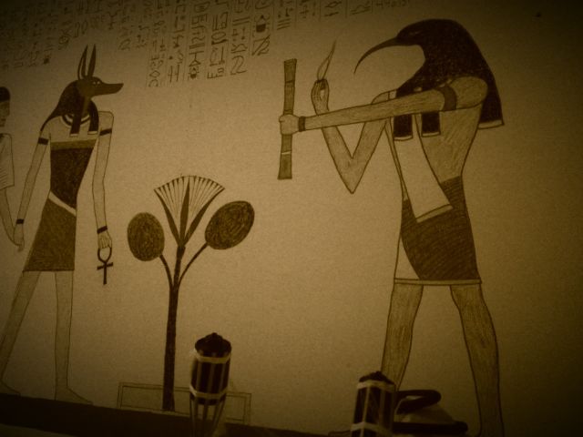 A Múmia játék díszlet elemei a Szabadulós Pincében